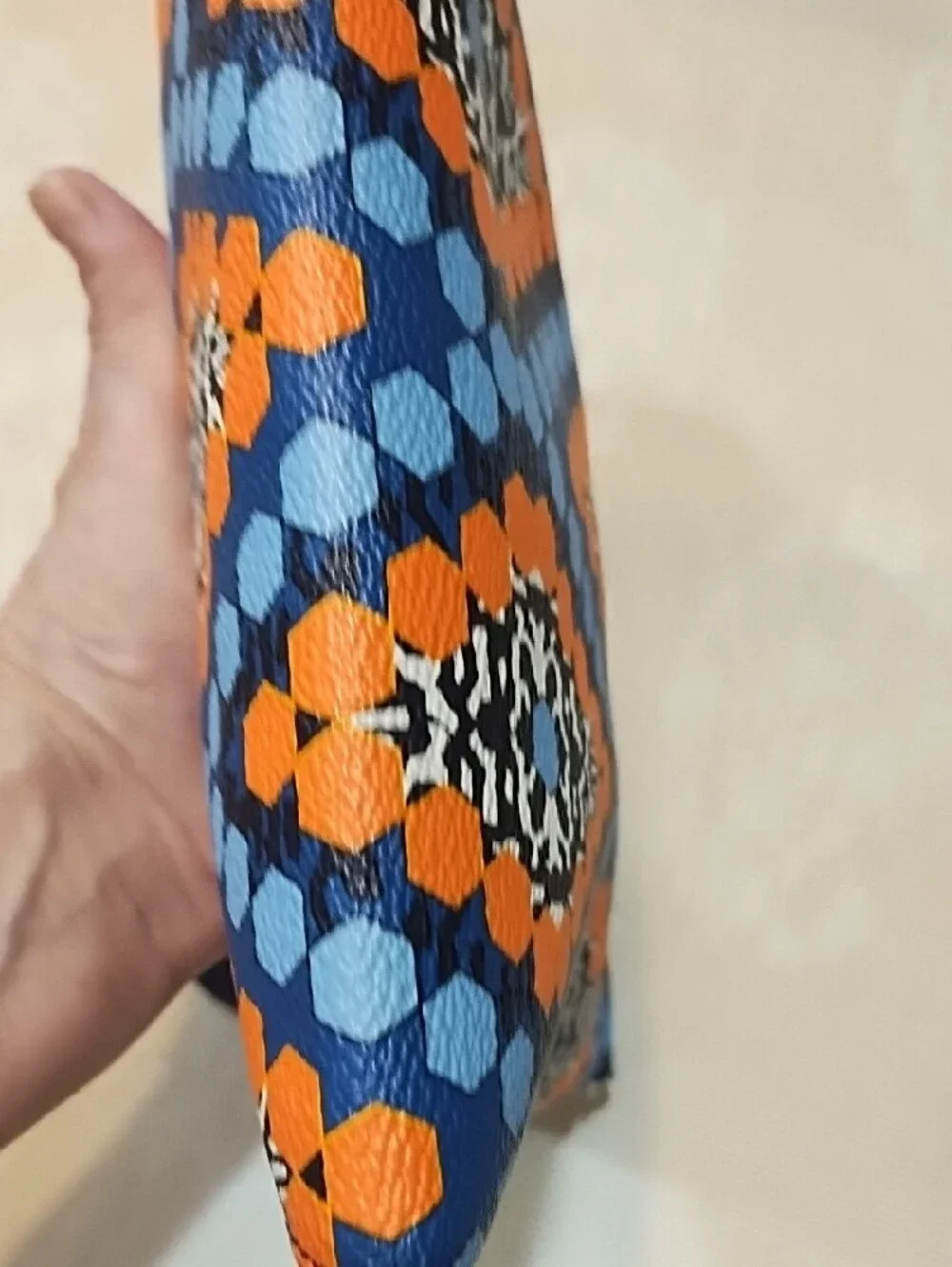 Vera Bradley Blue and Orange Geometric 3 Piece Wristlet Set VGC.